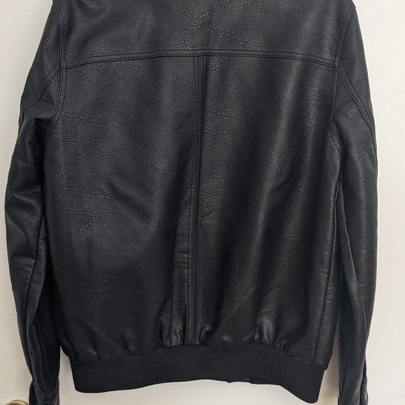 Brave Soul Faux Leather Biker Jacket. Black. Large - Picture 2 of 6